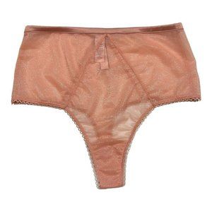 NWT VICTORIA'S SECRET Dream Angels Thong Sz M Sparkle Peach Pink Mesh